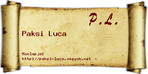 Paksi Luca névjegykártya